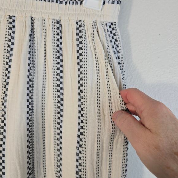 Madewell Lightspun Pull On Balloon Pants Women's XS Antique Cream Black Stripe - Picture 3 of 9